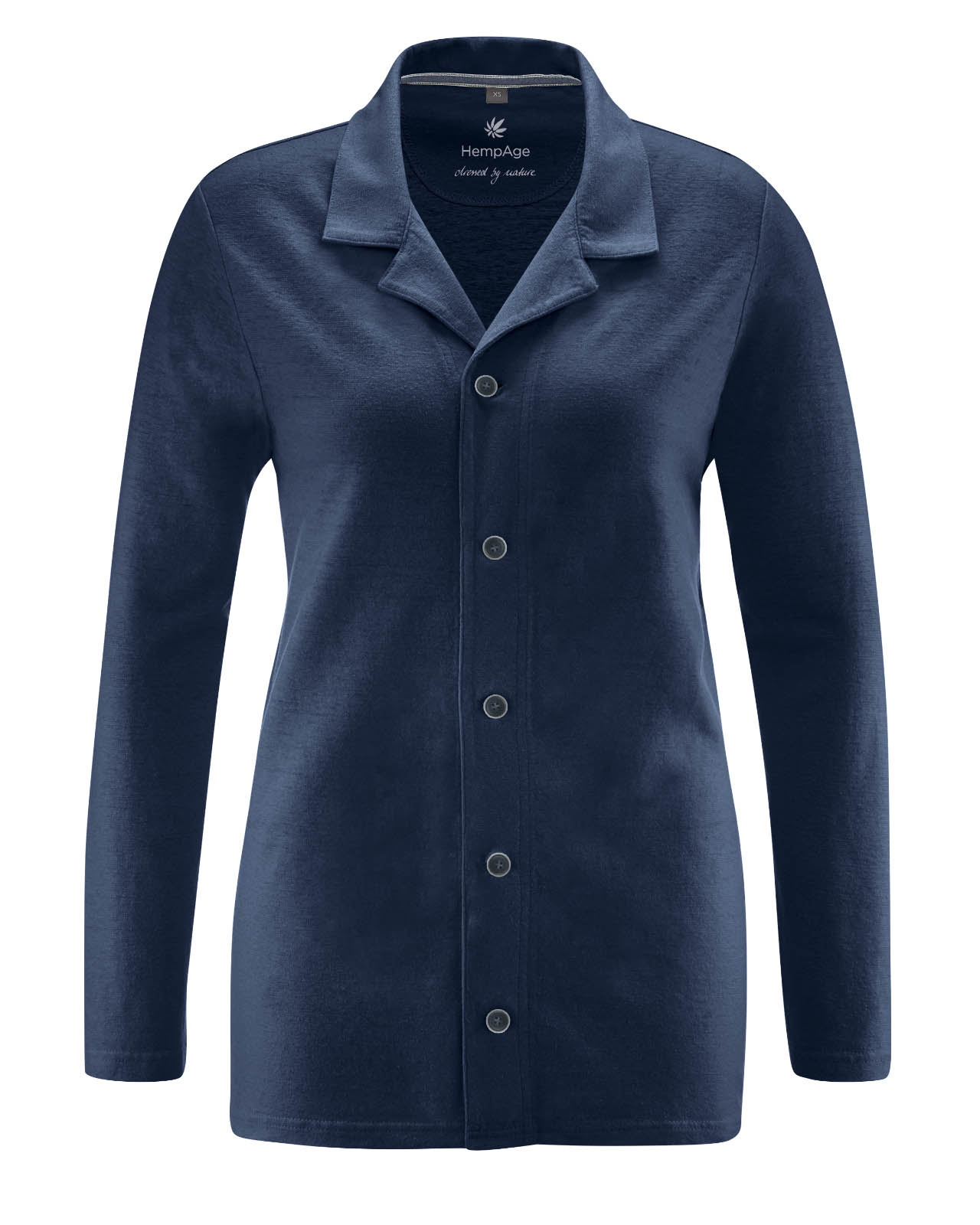 Hempage men vegan Pyjama Shirt Navy