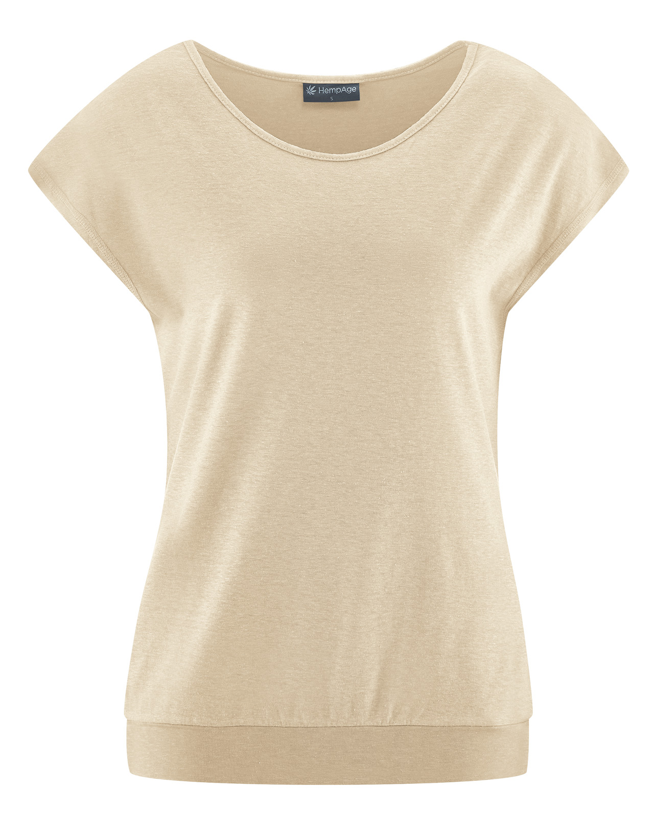 Hempage womens vegan T-Shirt Sleeveless Yoga Gobi Beige