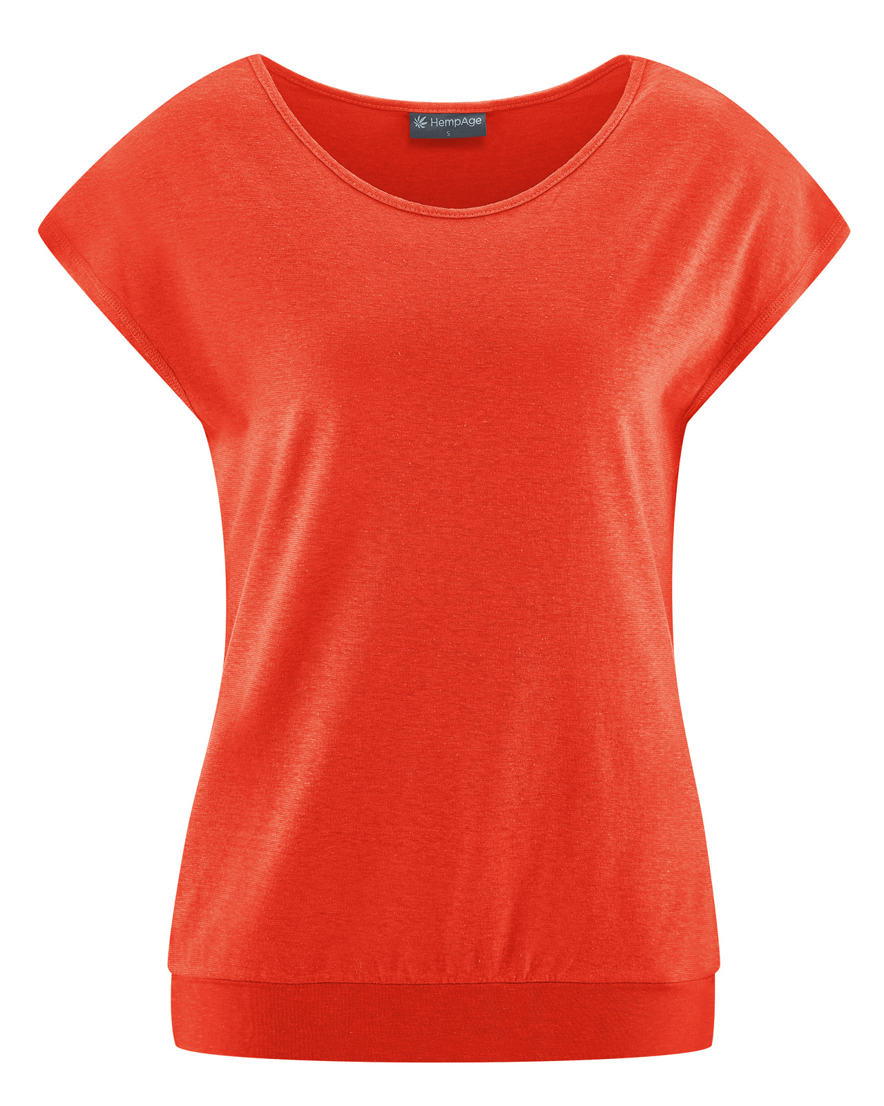 Hempage womens vegan T-Shirt Sleeveless Yoga Brick Orange
