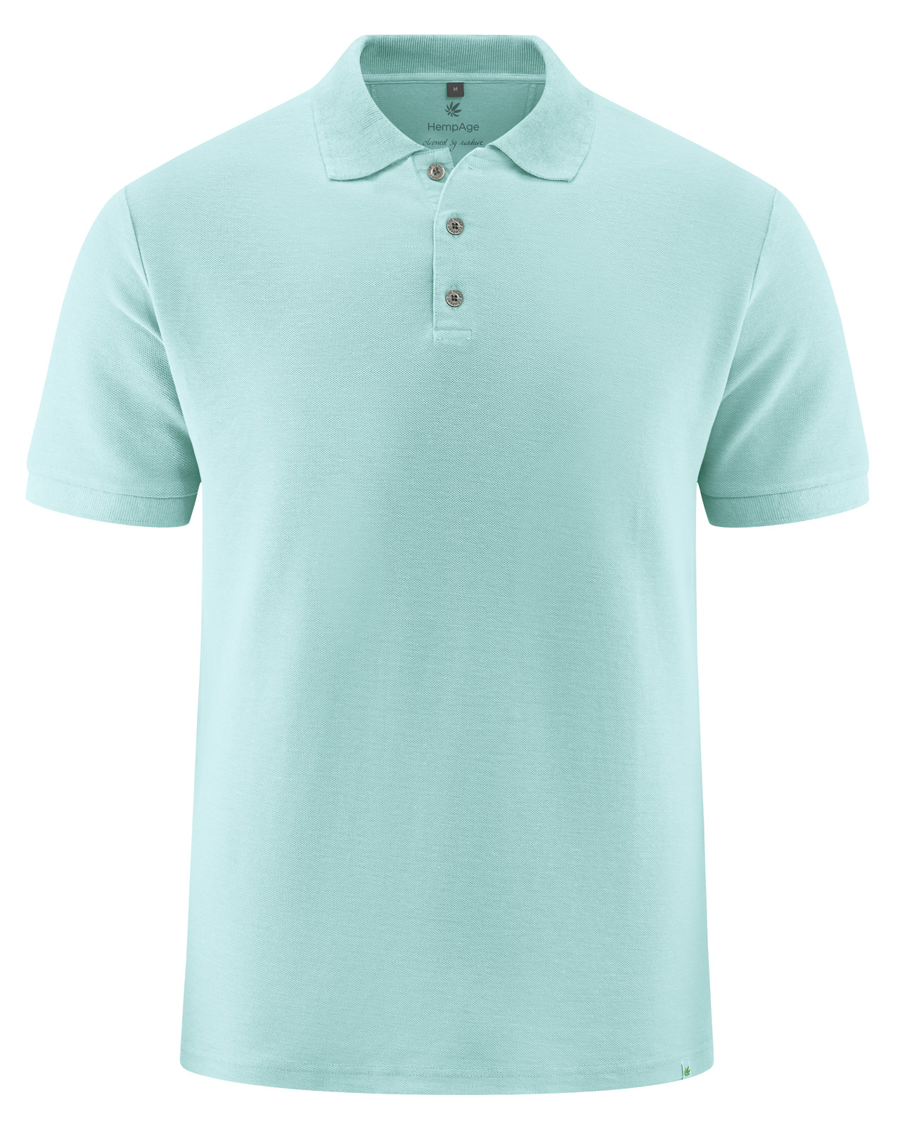 Hempage men vegan Polo Shirt Pique Jersey Lake Blue