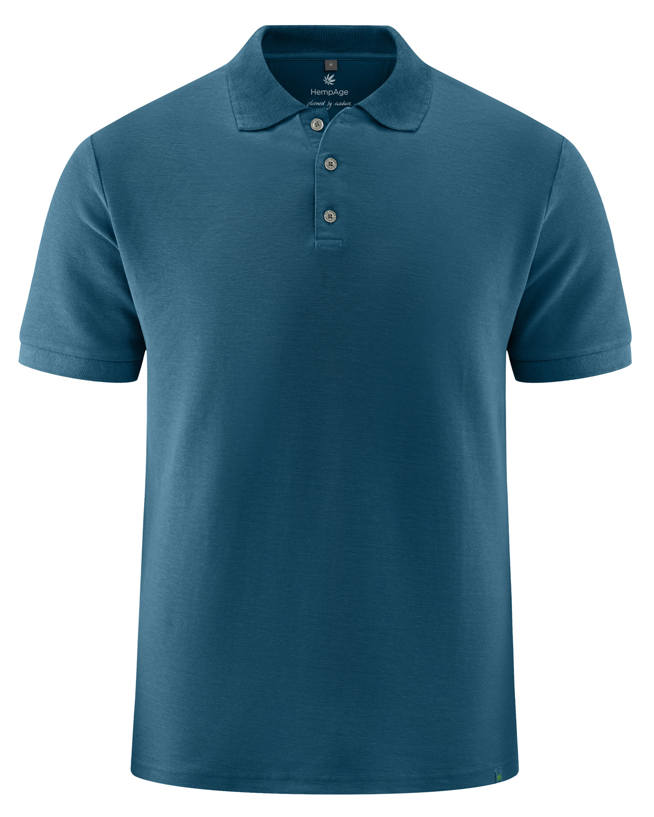 Hempage men vegan Polo Shirt Pique Jersey Reef Teal