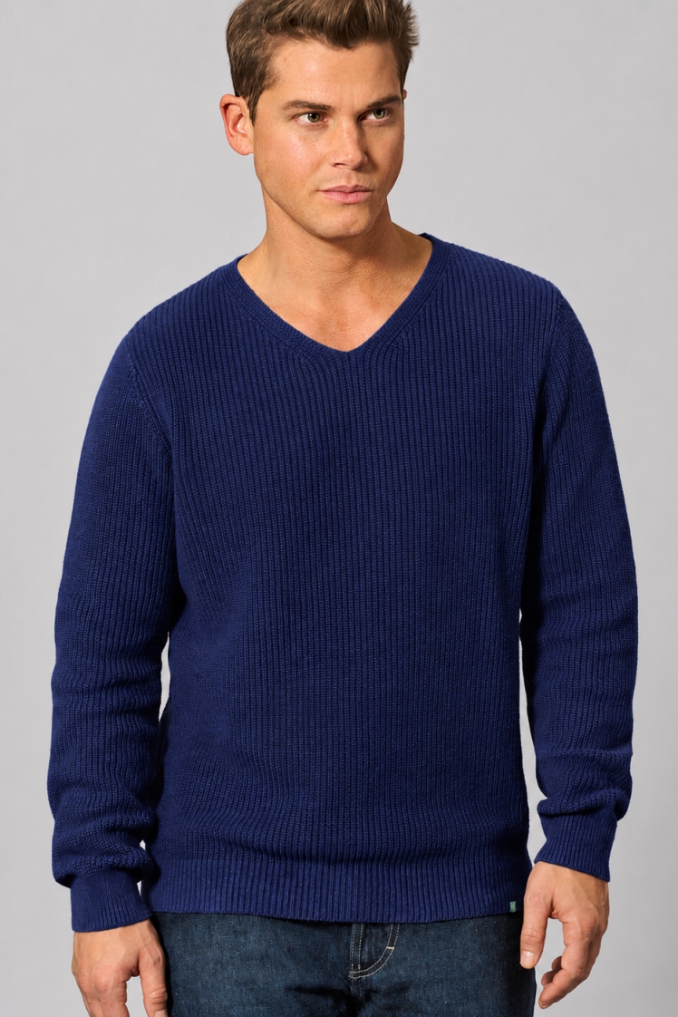 HempAge Herren vegan Pullover Nachtblau