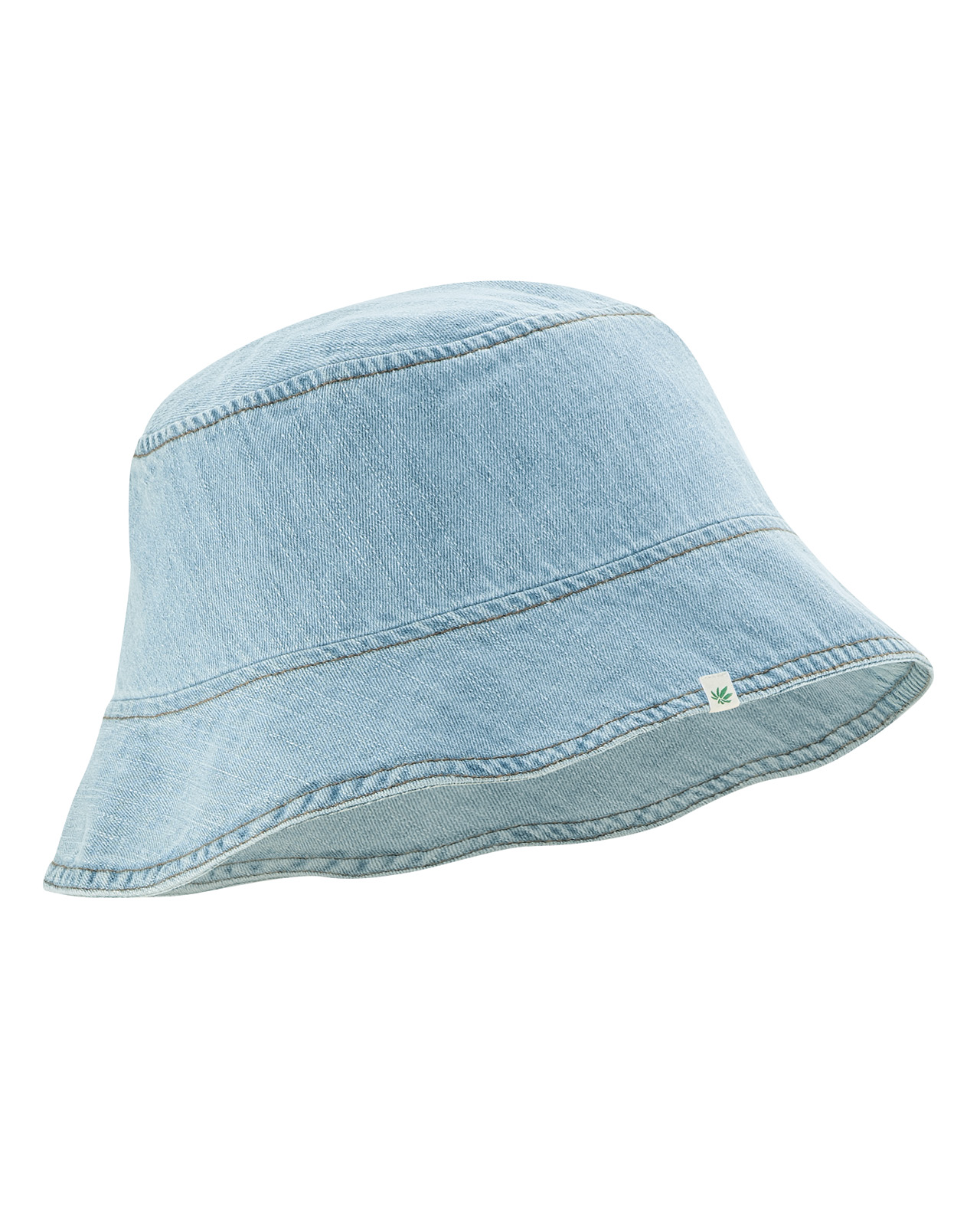 Hempage womens vegan Bucket Hat Denim Aqua