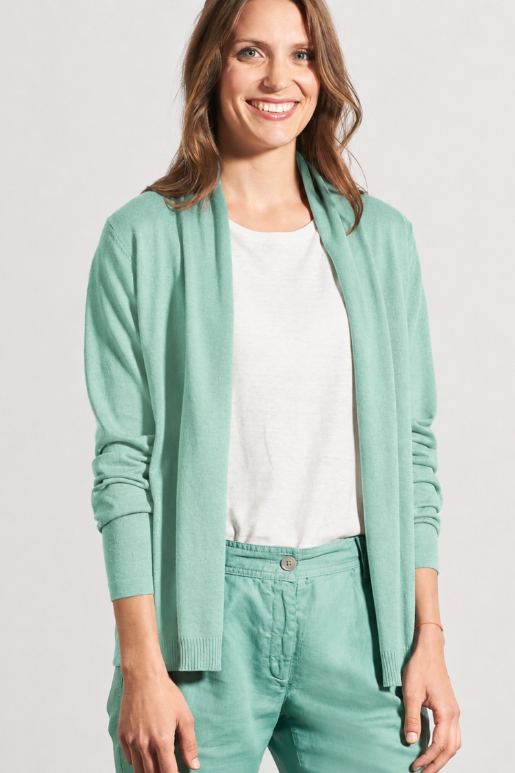 Hempage womens vegan Cardigan Lightweight Menta Green