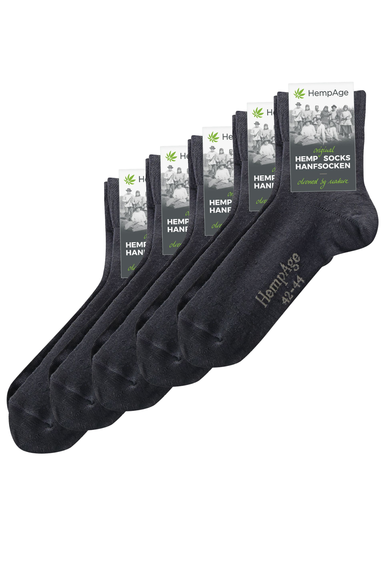 Hempage men vegan Multipack 5x Socks Classic Black