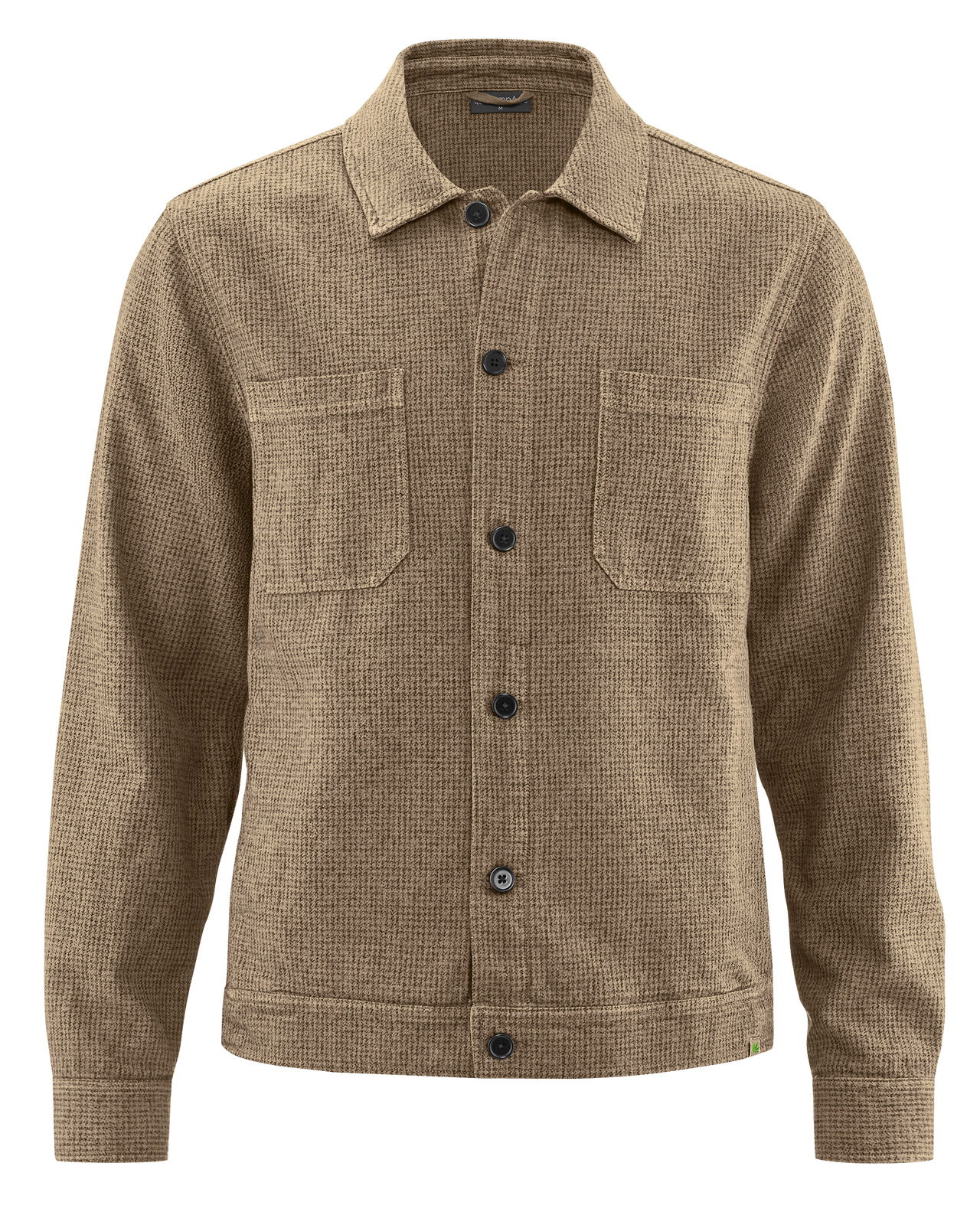 Hempage men vegan Jacket Checked Houndstooth Pattern Shitake Brown