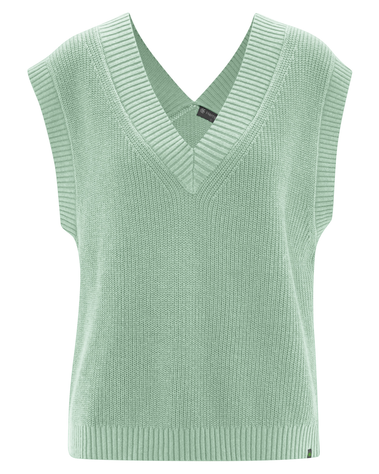Hempage womens vegan Sweater Vest Menta Green