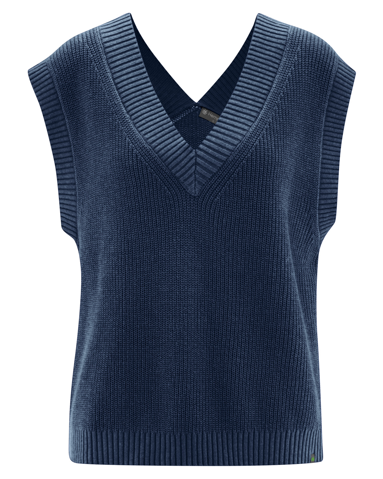 Hempage womens vegan Sweater Vest Navy