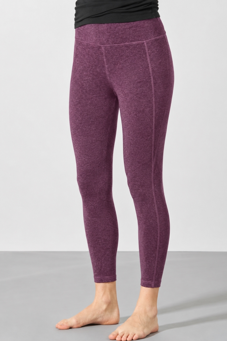 Hempage womens vegan Yoga Leggings Melange Purple