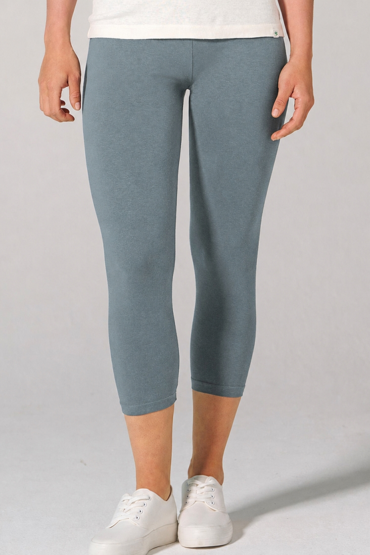 Hempage womens vegan Leggings 7/8 Length Titanium