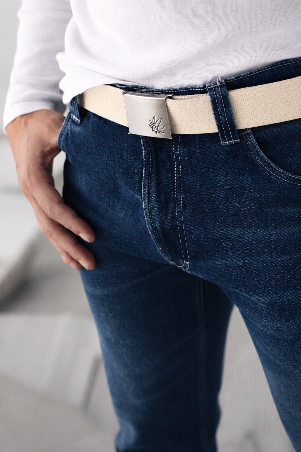 Hempage men vegan Belt Adjustable Natural