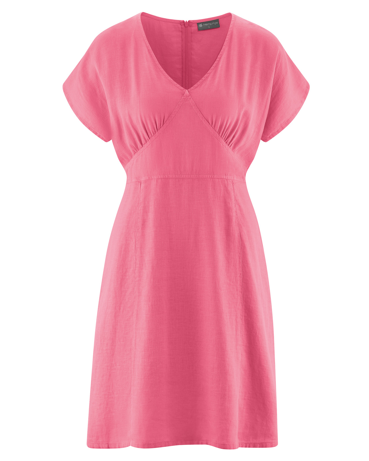 Hempage womens vegan Dress Sophisticated Summer Hibiscus Pink