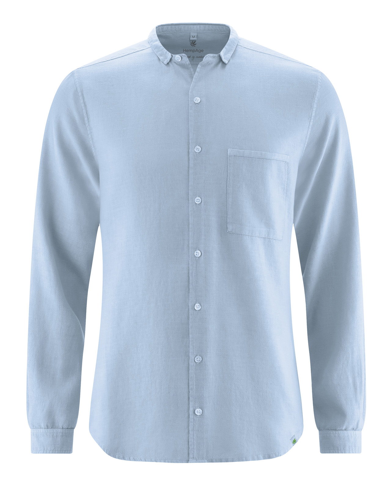 Hempage men vegan Longsleeved Shirt Smoke Blue