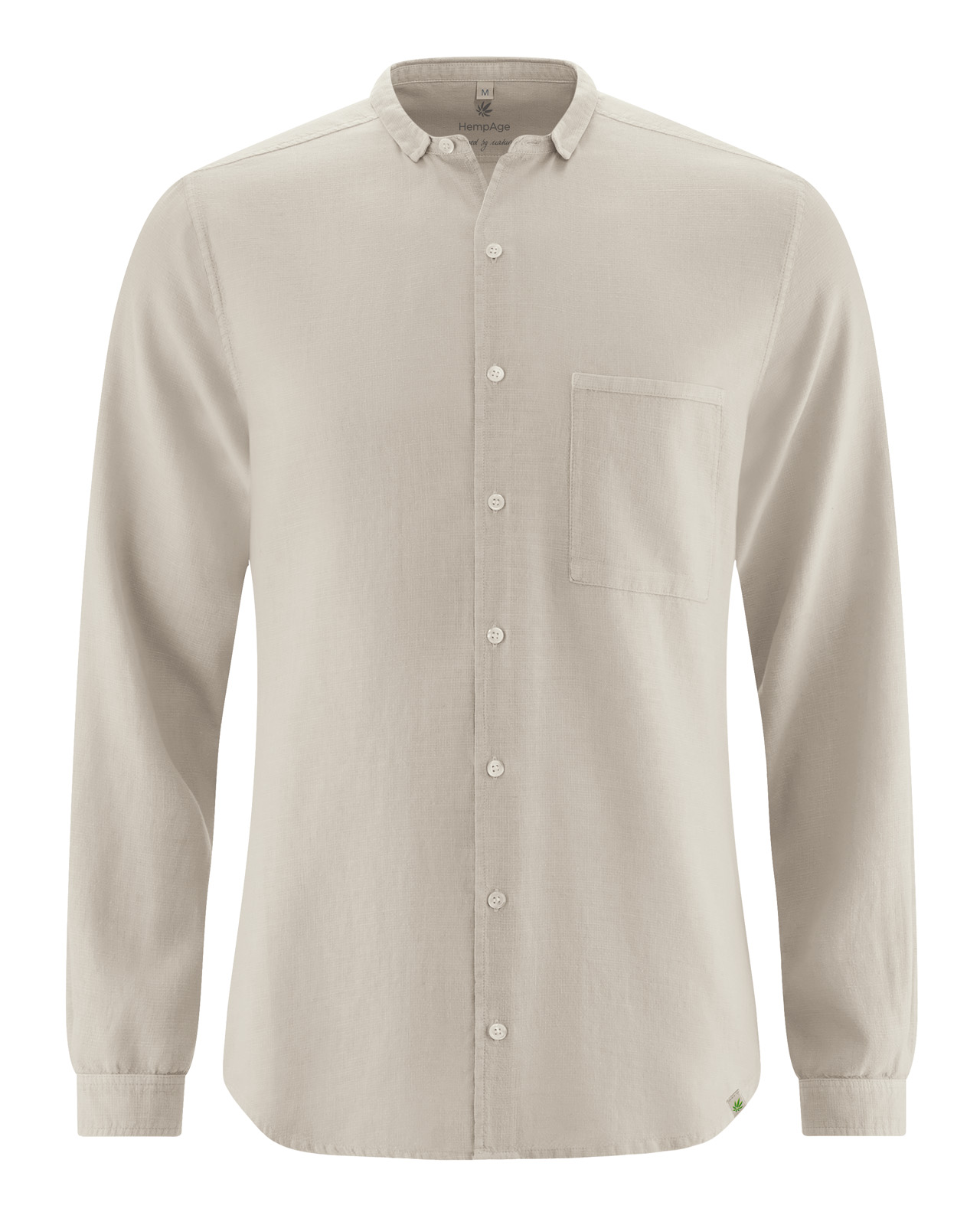 Hempage men vegan Longsleeved Shirt Thistle Beige