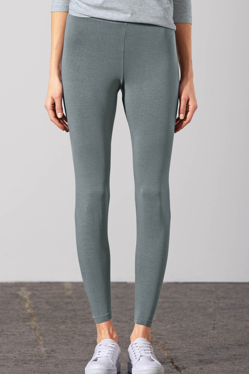Hempage womens vegan Leggings Long Basic Titanium