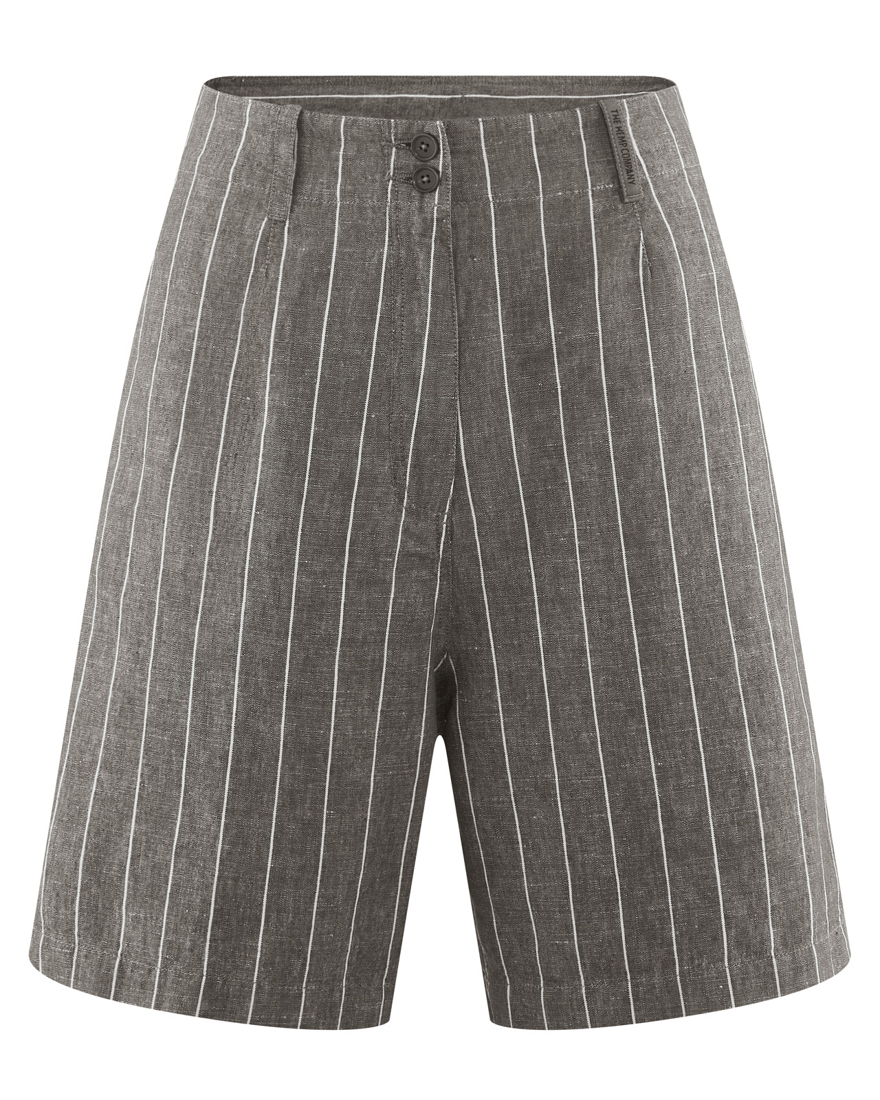 Hempage womens vegan Shorts Striped Asphalt