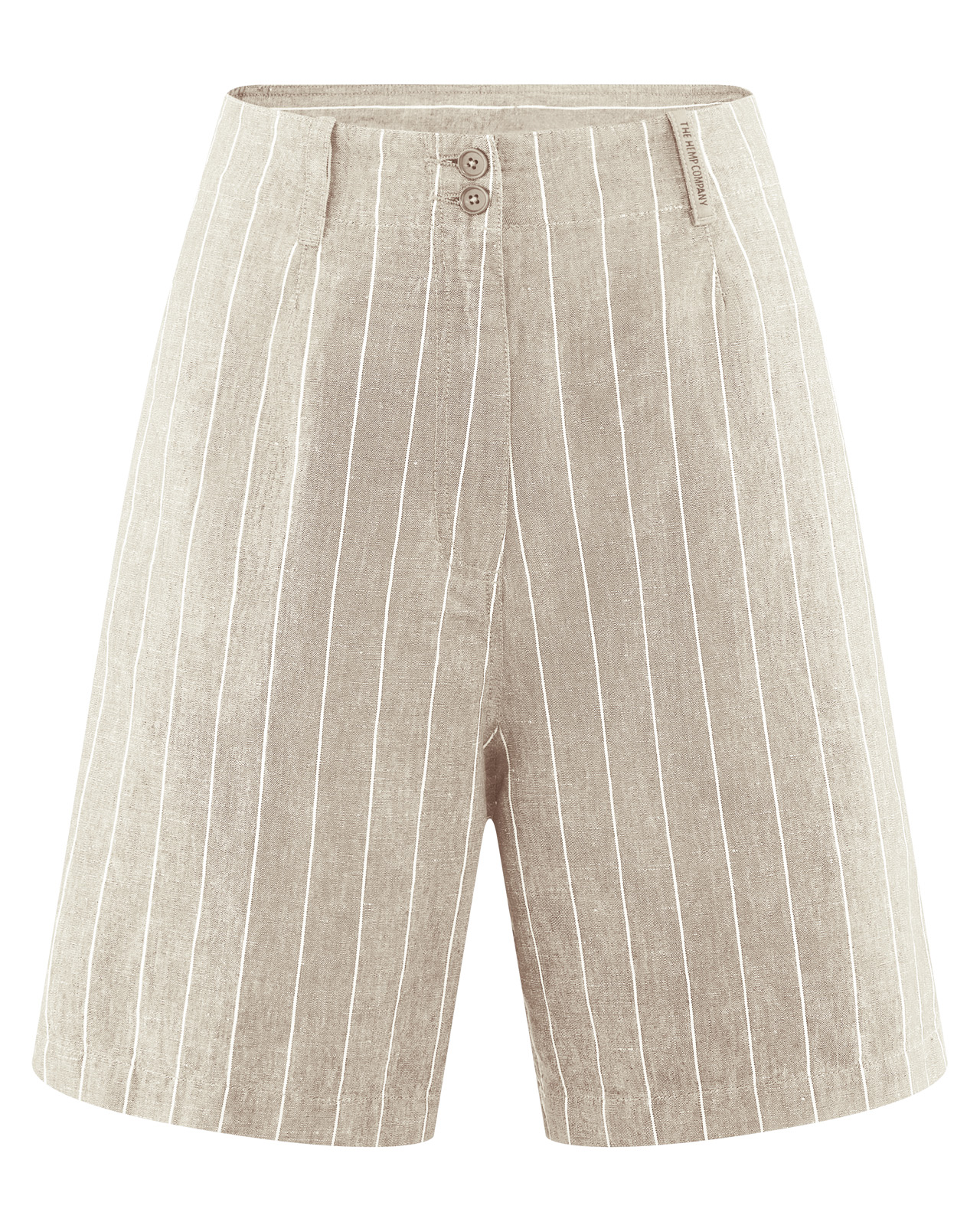Hempage womens vegan Shorts Striped Thistle Beige