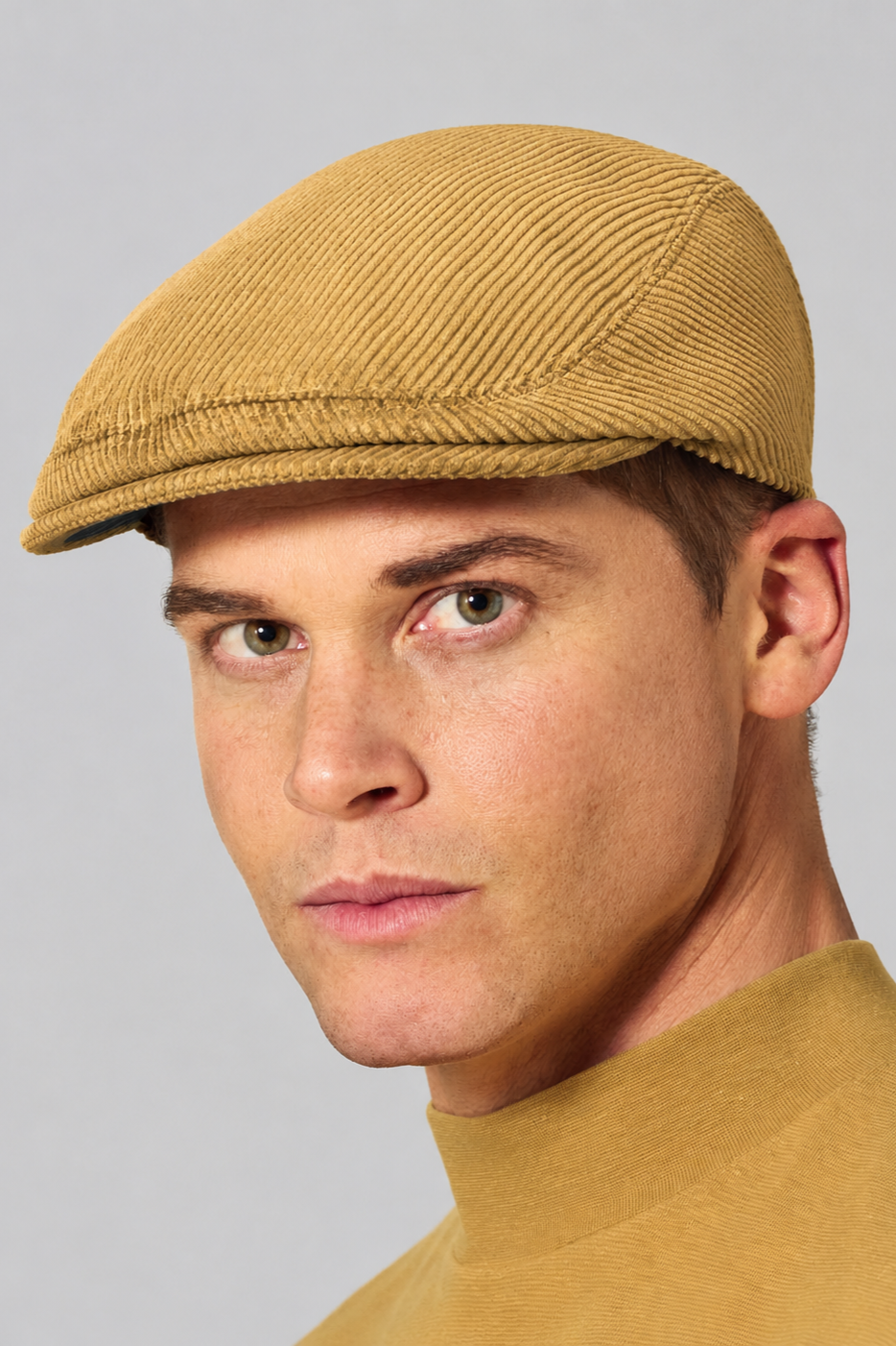 Hempage men vegan Flat Cap Casual Dijon Yellow