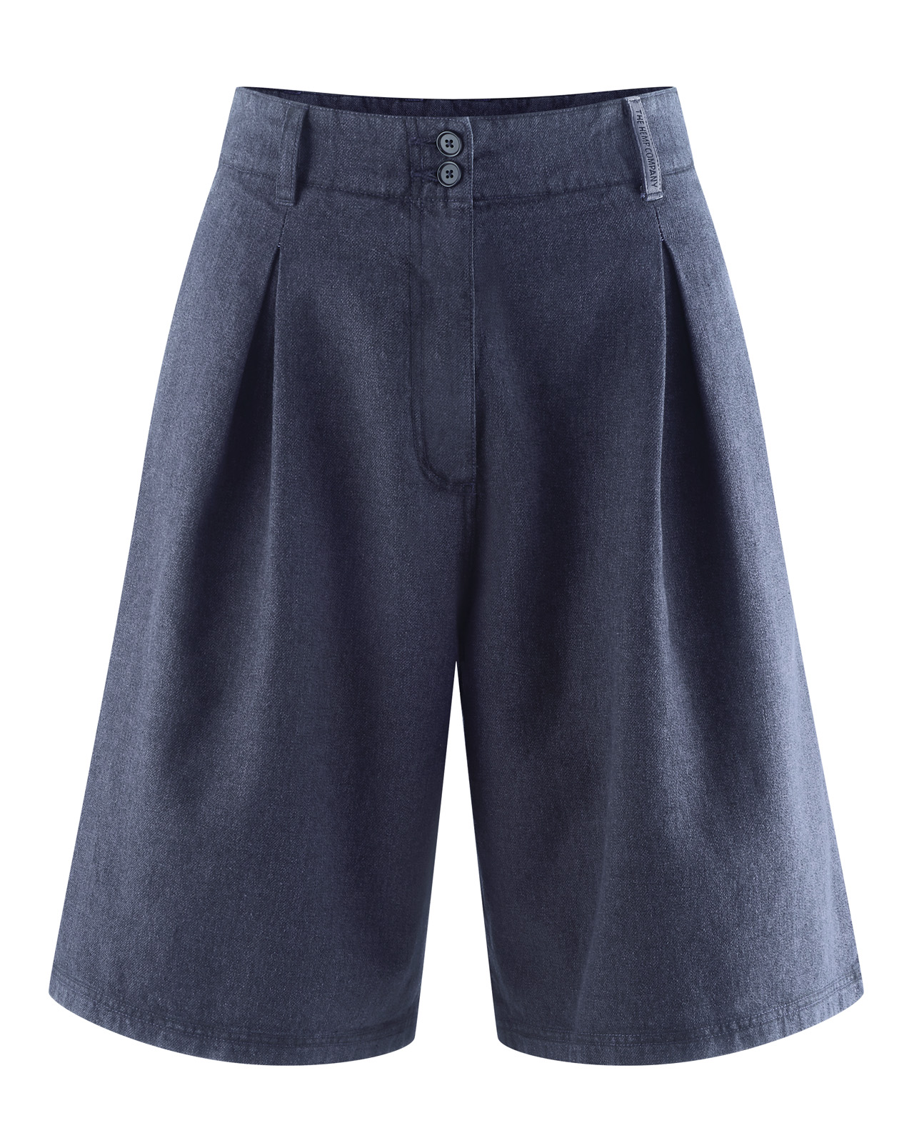 Hempage womens vegan Shorts Bermuda Check Navy