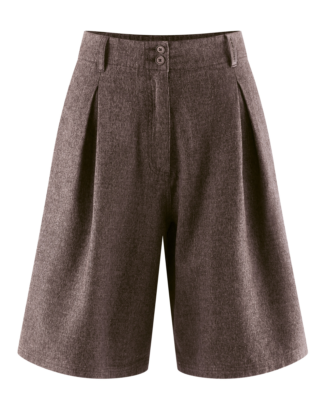 Hempage womens vegan Shorts Bermuda Check Mocha