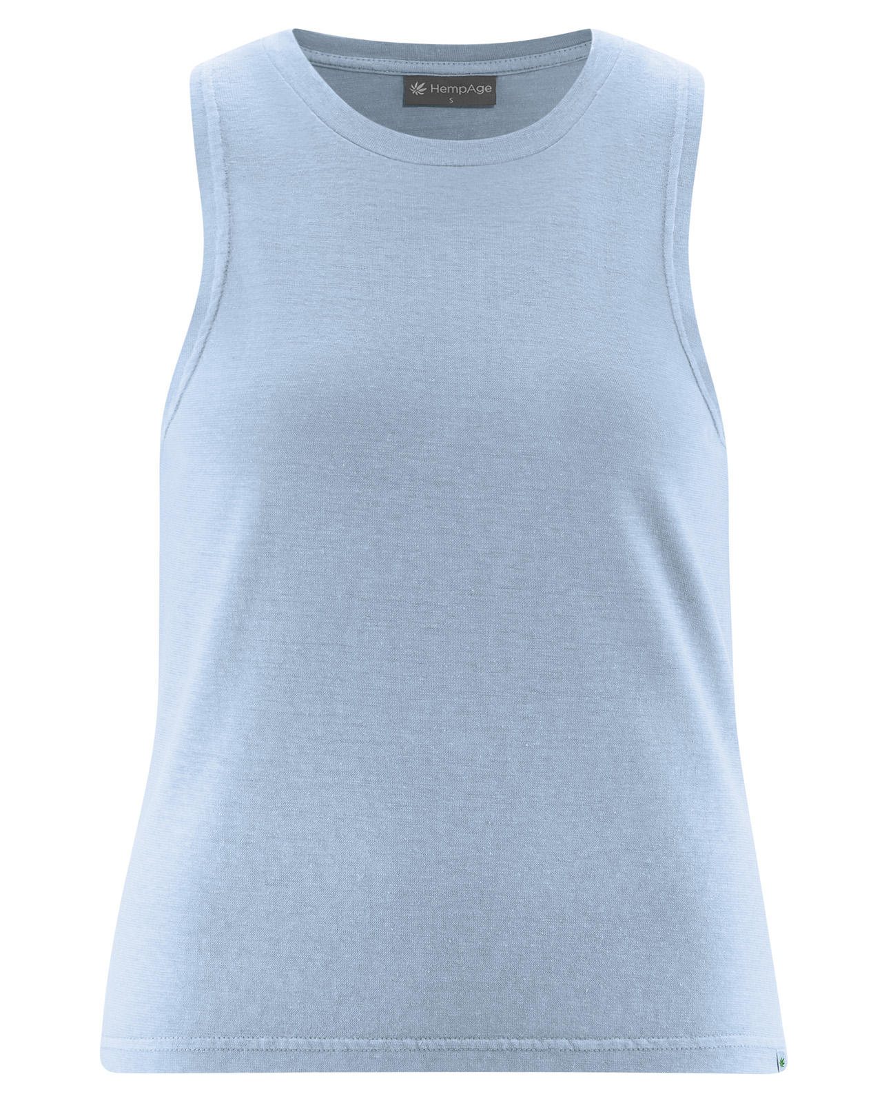 Hempage womens vegan Crop Top Smoke Blue