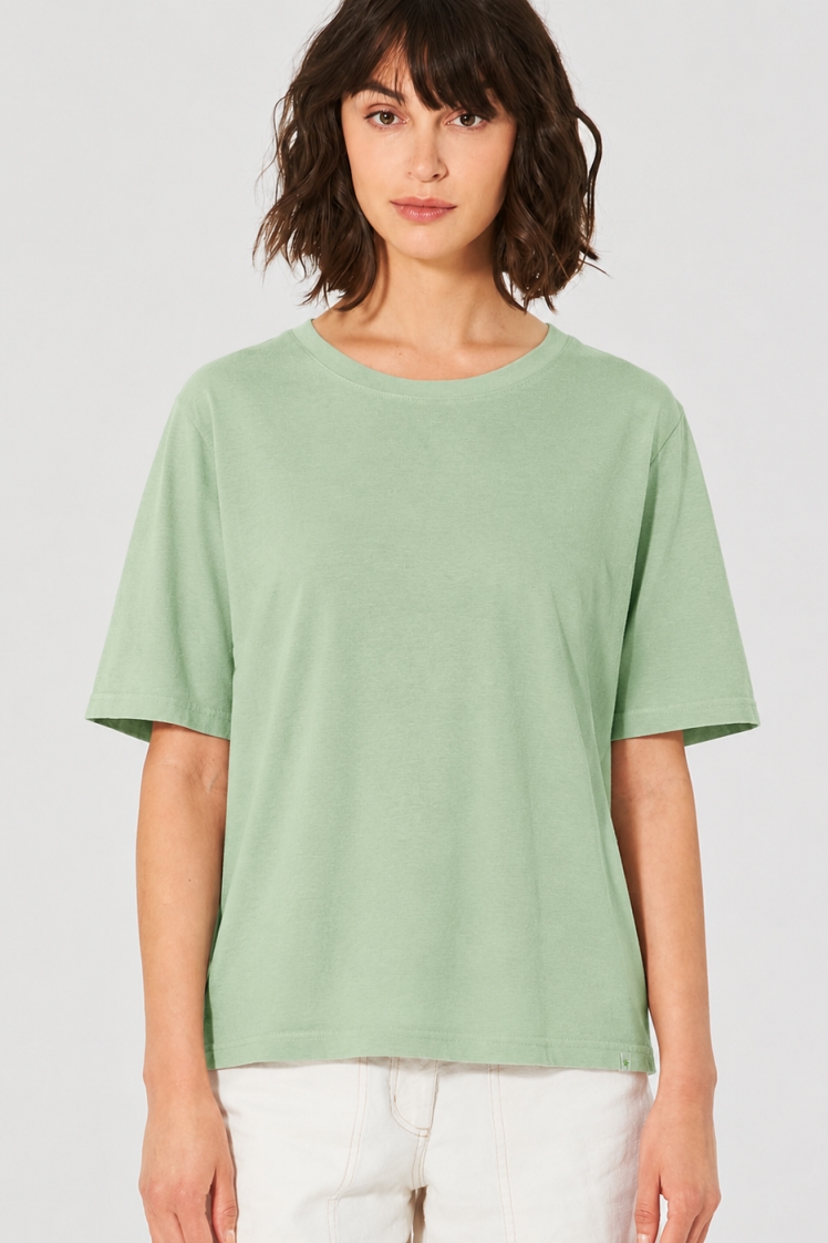 HempAge Damen vegan T-Shirt Kombination In Mintgr&Atilde;&frac14;n