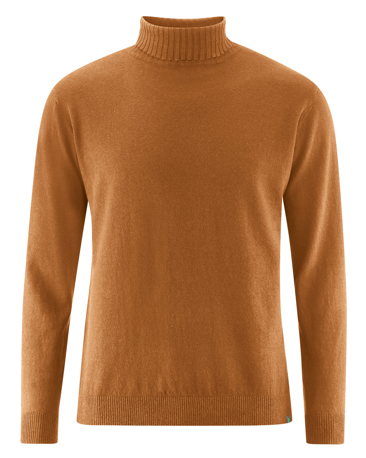 Hempage men vegan Sweater Fine Turtleneck Almond Brown