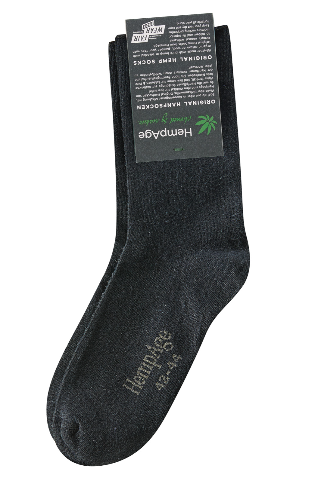 Hempage womens vegan Socks Classic Black