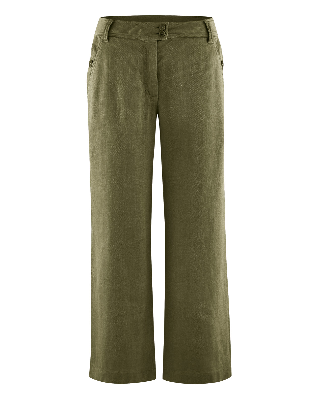 Hempage womens vegan Culotte High Rise 7/8 Peat Green