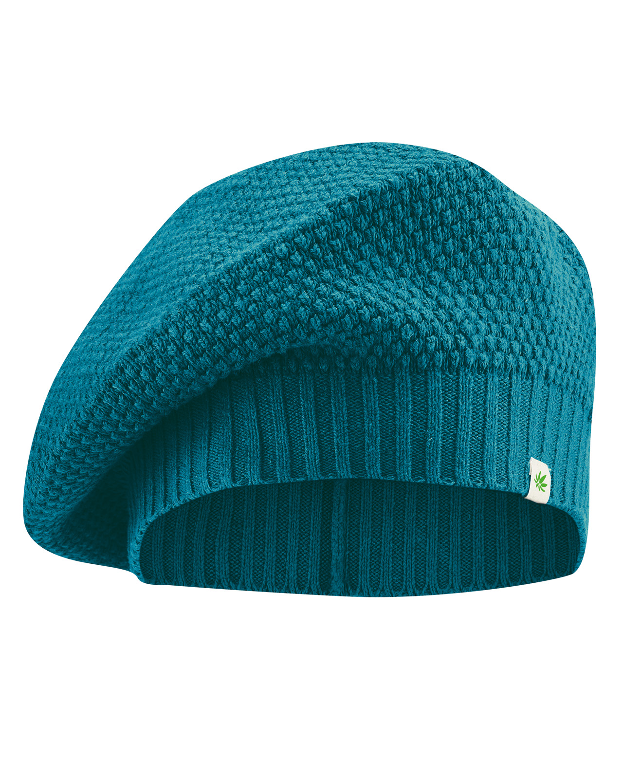 Hempage womens vegan Beret Fine Lagoon Teal