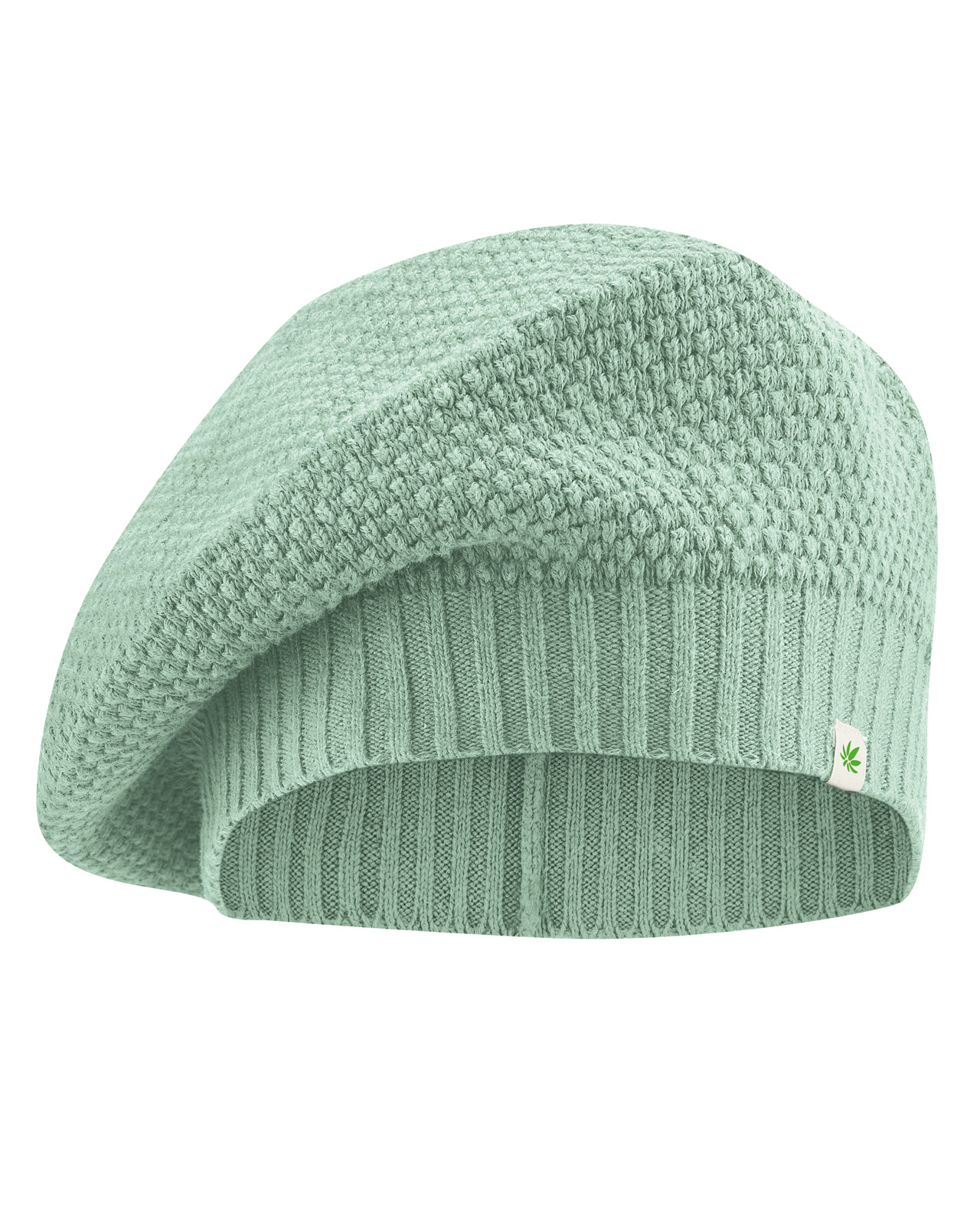 Hempage womens vegan Beret Fine Menta Green