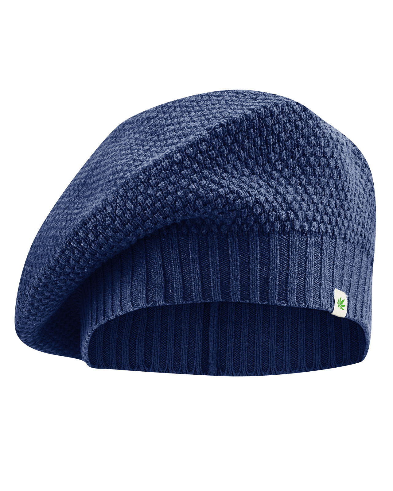 Hempage womens vegan Beret Fine Night Navy