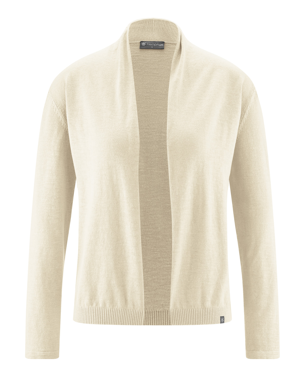 Hempage womens vegan Cardigan With Shawl Collar Natural
