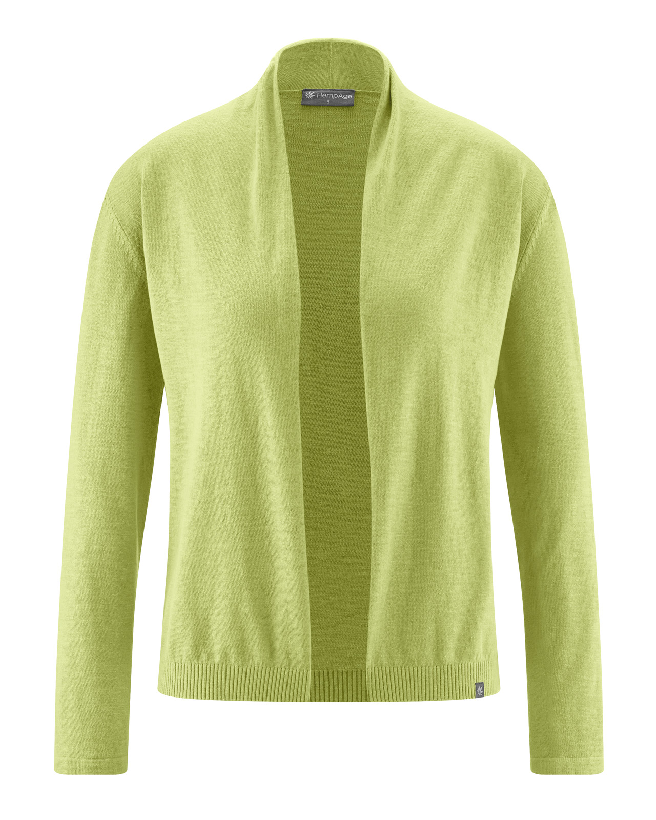 Hempage womens vegan Cardigan With Shawl Collar Bamboo Green