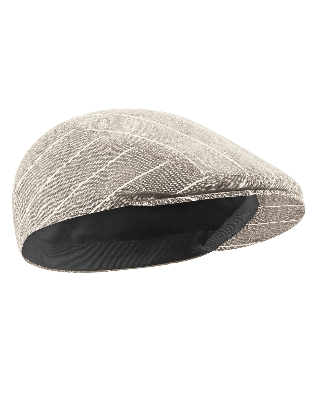 Hempage men vegan Flat Cap Striped Thistle Beige