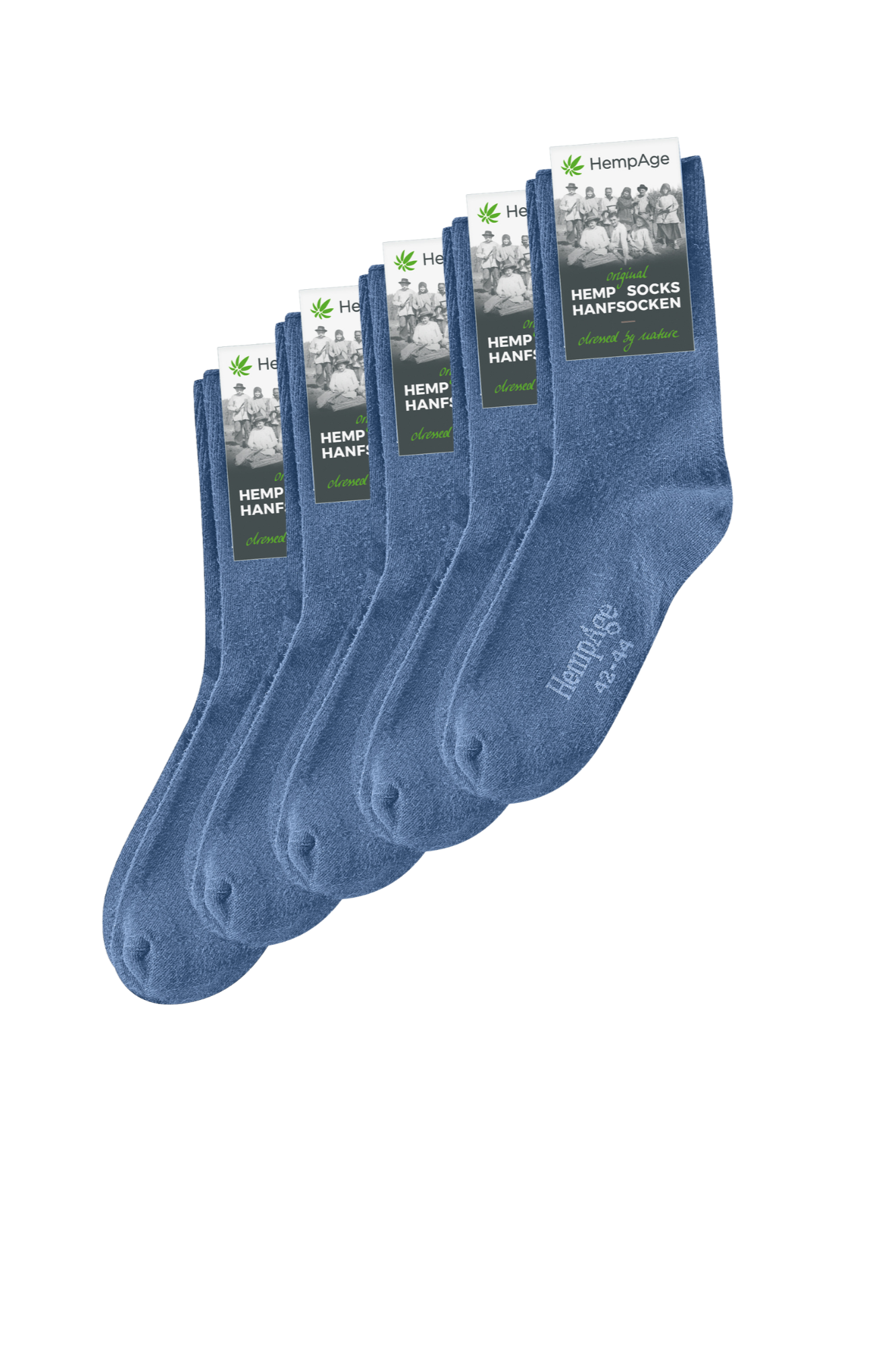 Hempage womens vegan Multipack 5x Socks Classic Everyday Blueberry