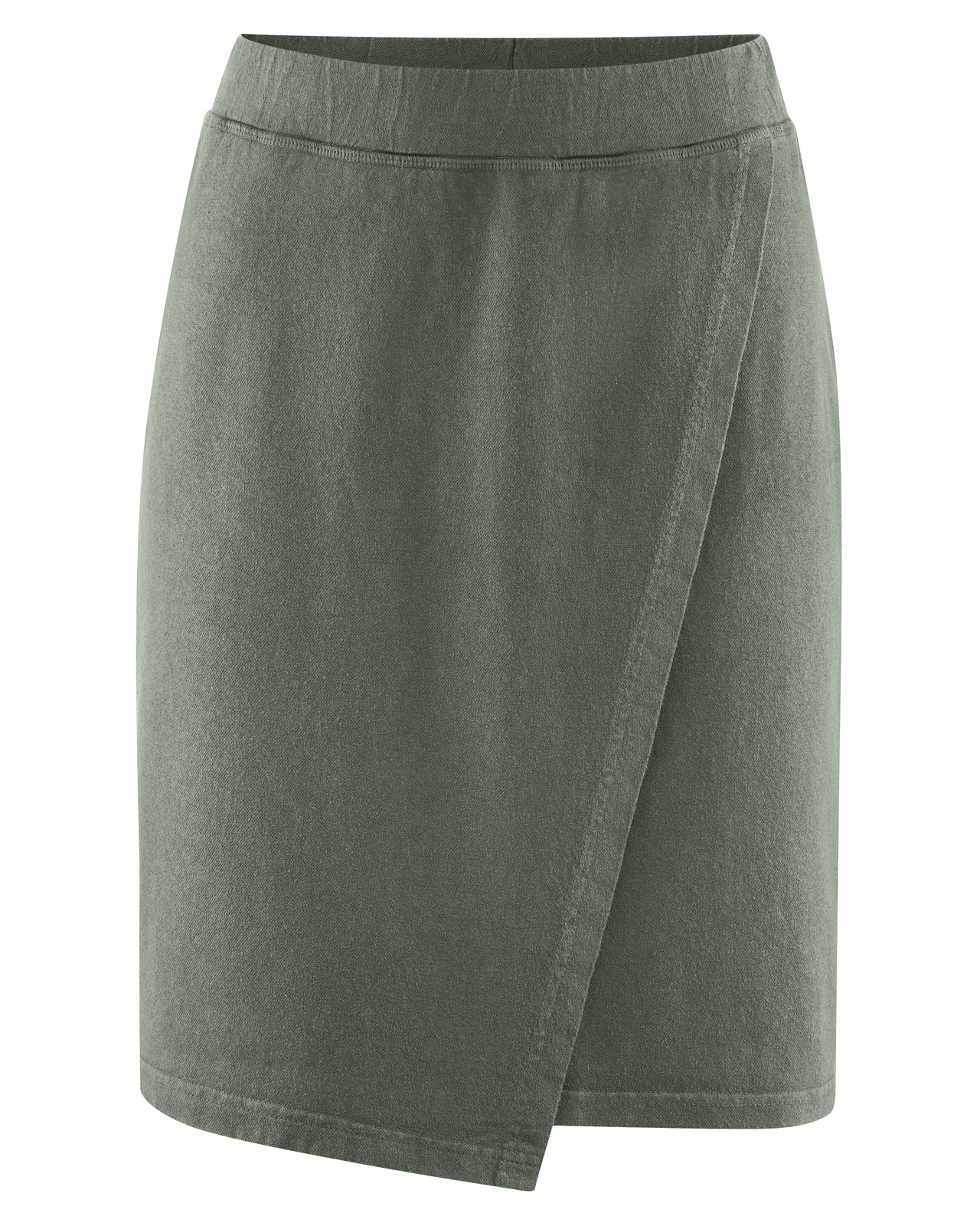 Hempage womens vegan Wrap Skirt Moss Green