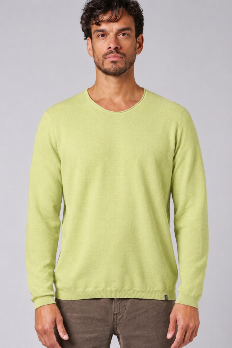 HempAge Herren vegan Strickpullover Mit V-Ausschnitt Bambusgr&Atilde;&frac14;n