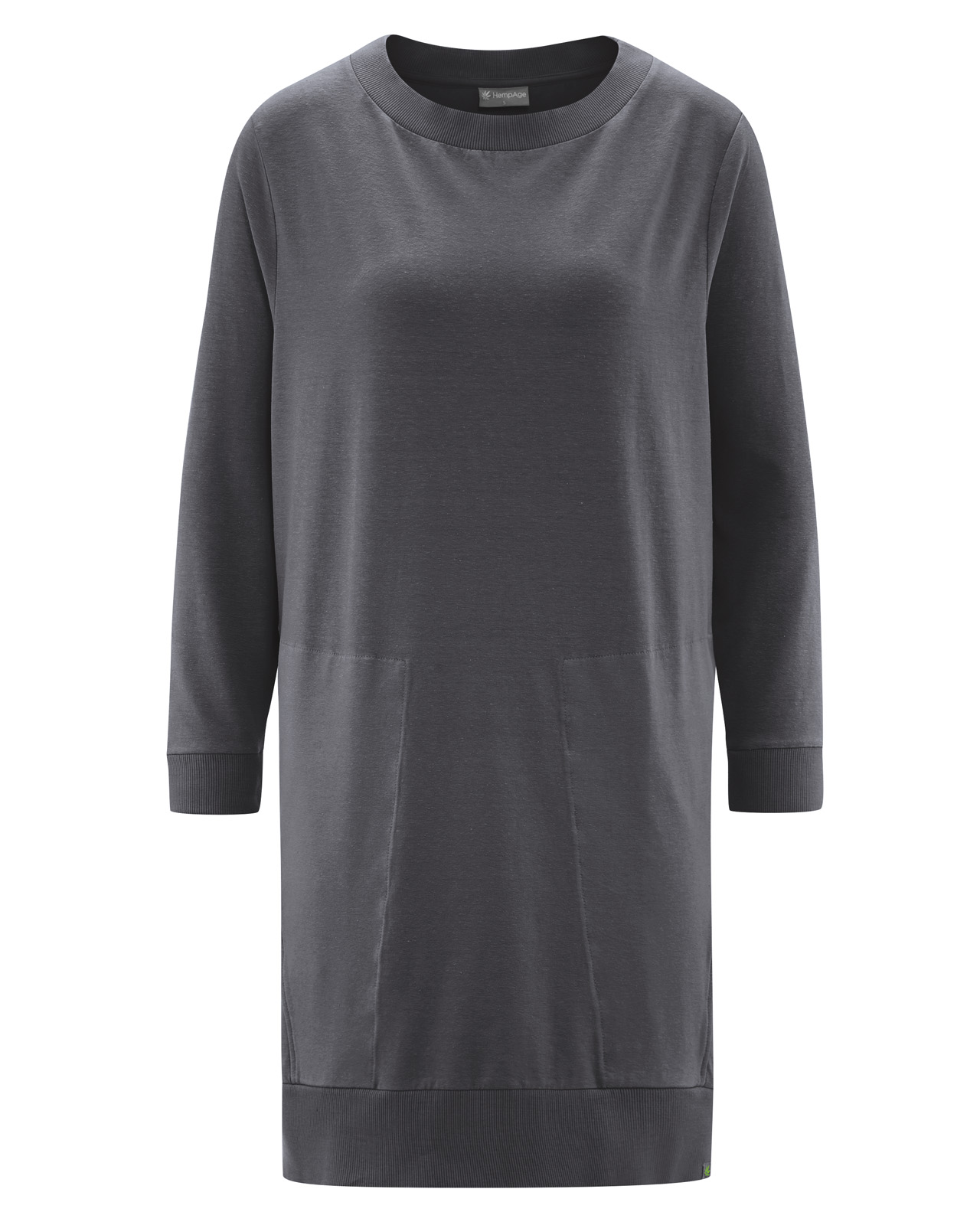 Hempage womens vegan Dress Sweatshirt Anthracite