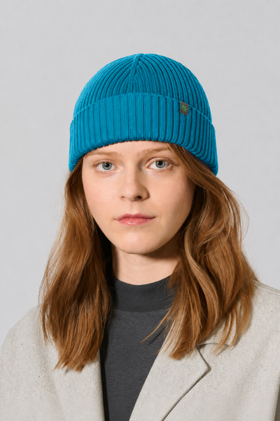 Hempage womens vegan Docker Cap Unisex Short Cut Lagoon Blue