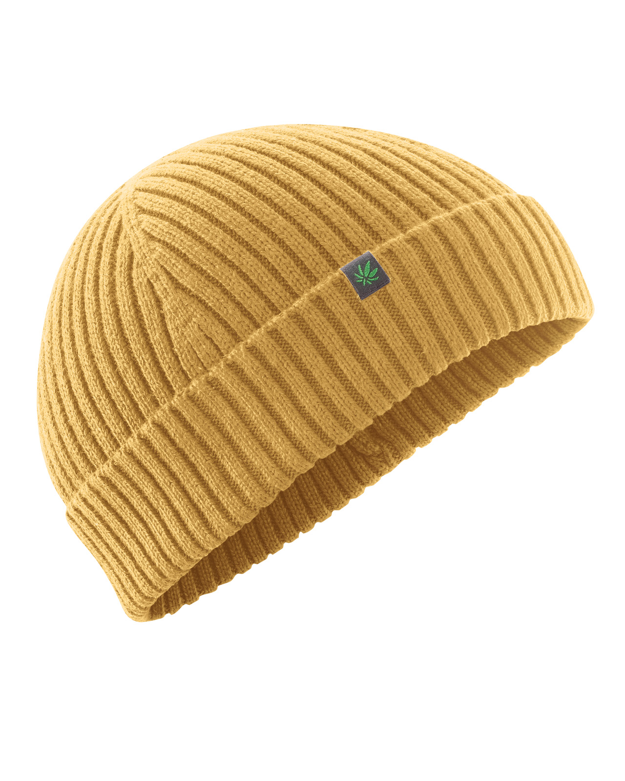 Hempage womens vegan Docker Cap Unisex Short Cut Dijon Yellow
