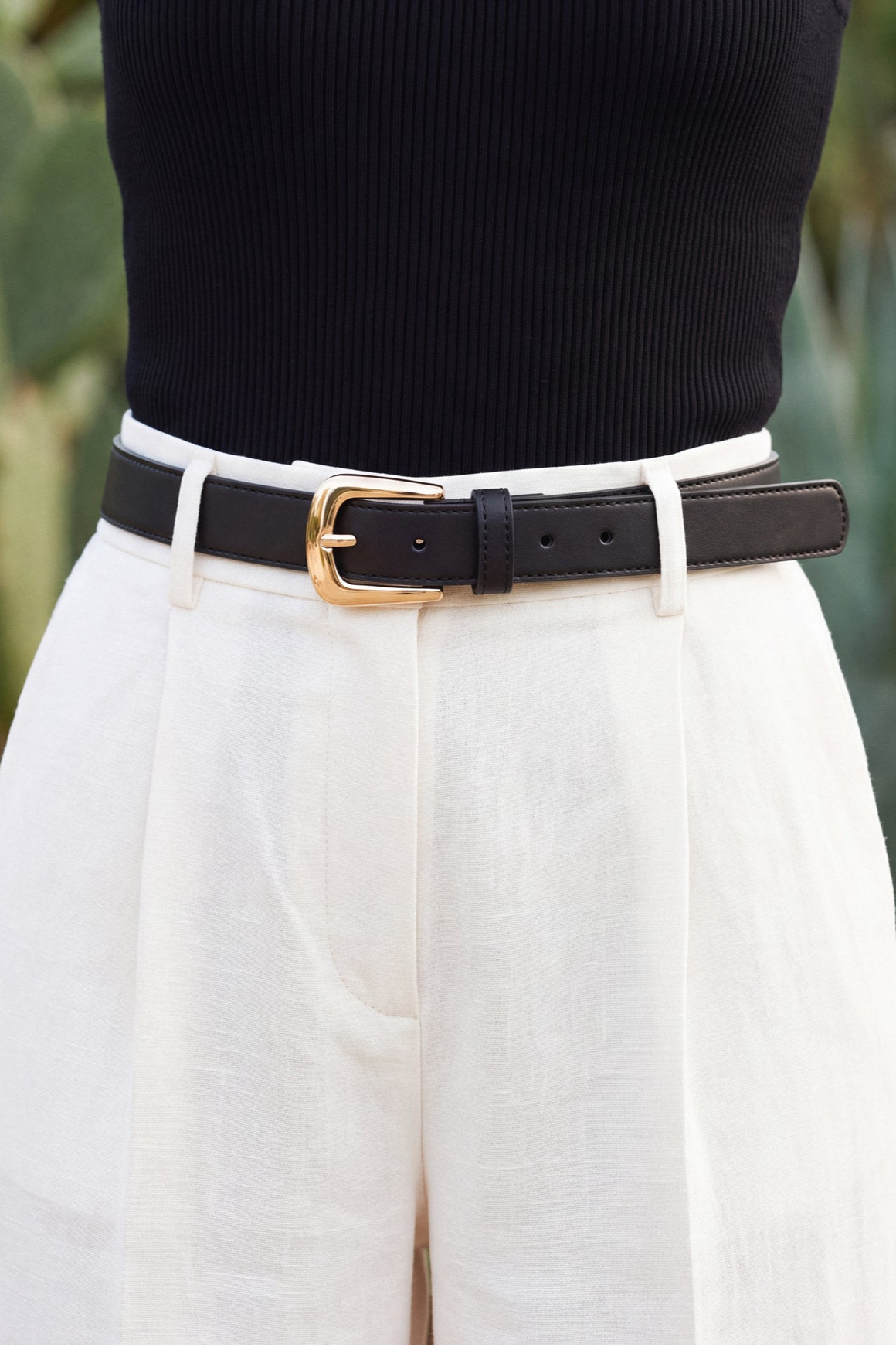 NAE womens vegan Belt Garriga Black