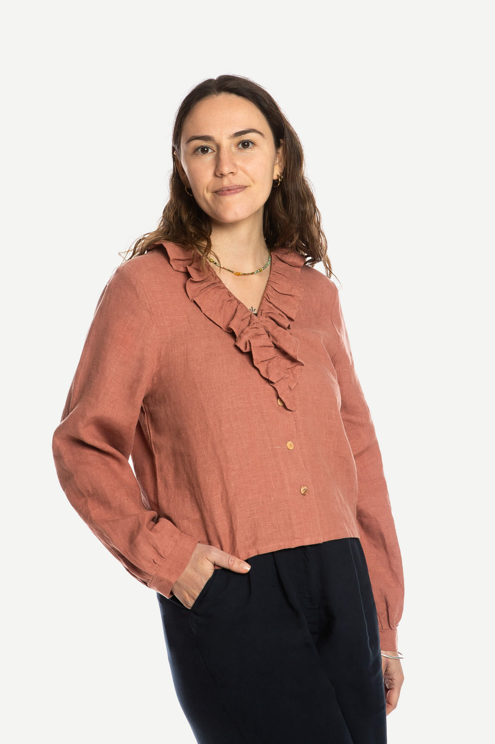 MATONA womens vegan Blouse Cirque Rosy Brown
