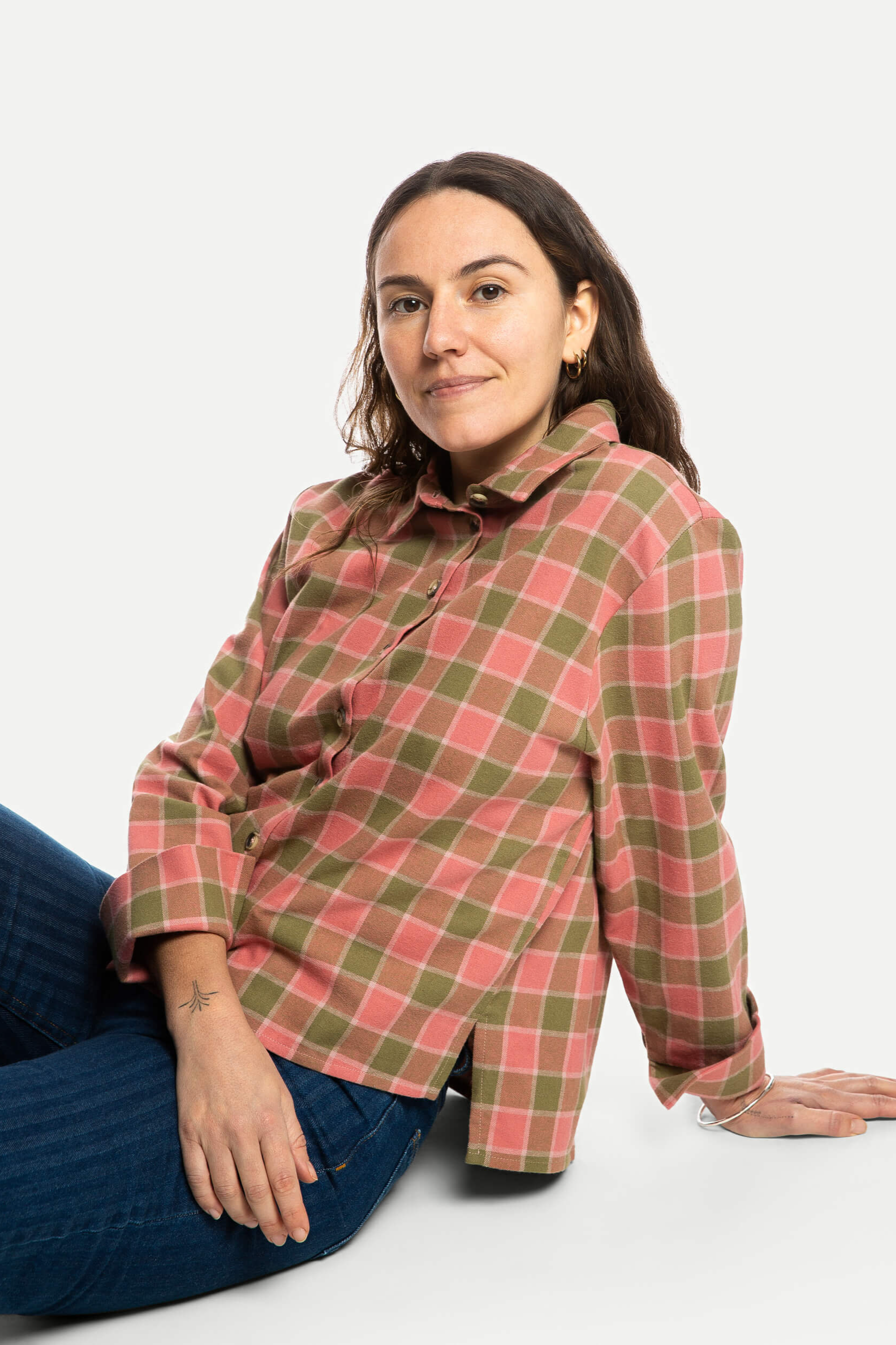 MATONA womens vegan Shirt Wide Flannel Coast Check