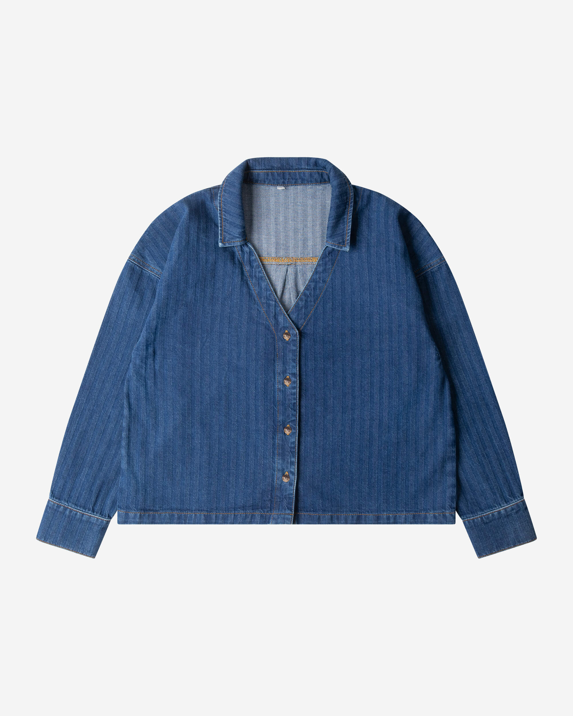 MATONA womens vegan Blouse Denim Herringbone