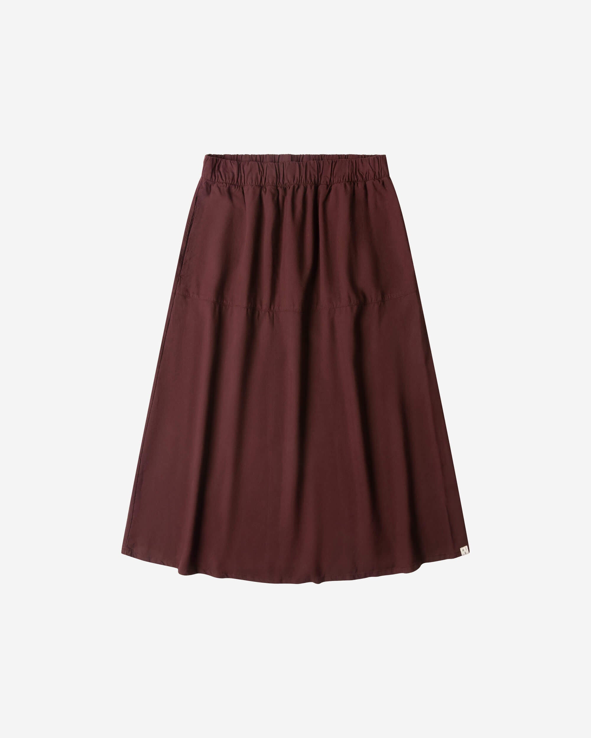 MATONA womens vegan Skirt Ruffled Midi Maroon