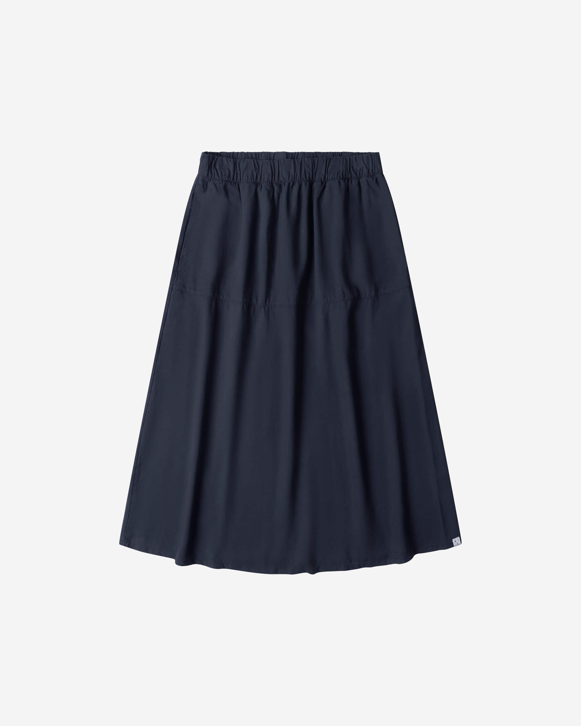 MATONA womens vegan Skirt Ruffled Midi Midnight Blue