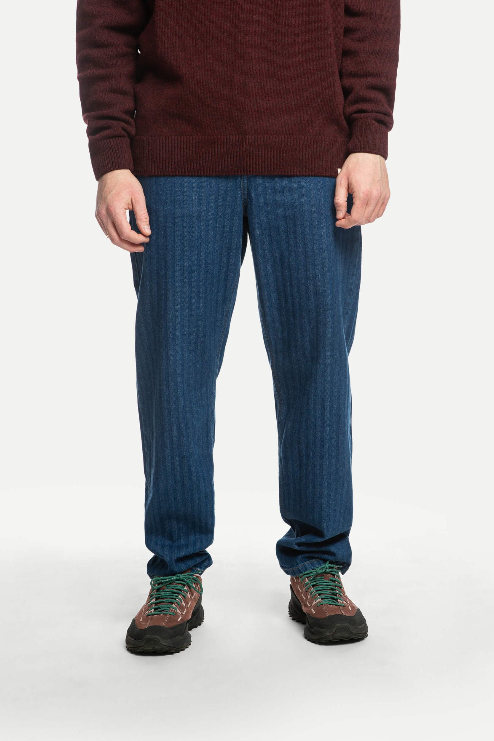MATONA Herren vegan Jeans Schmal Zulaufend Denim Fischgr&Atilde;&curren;tenmuster