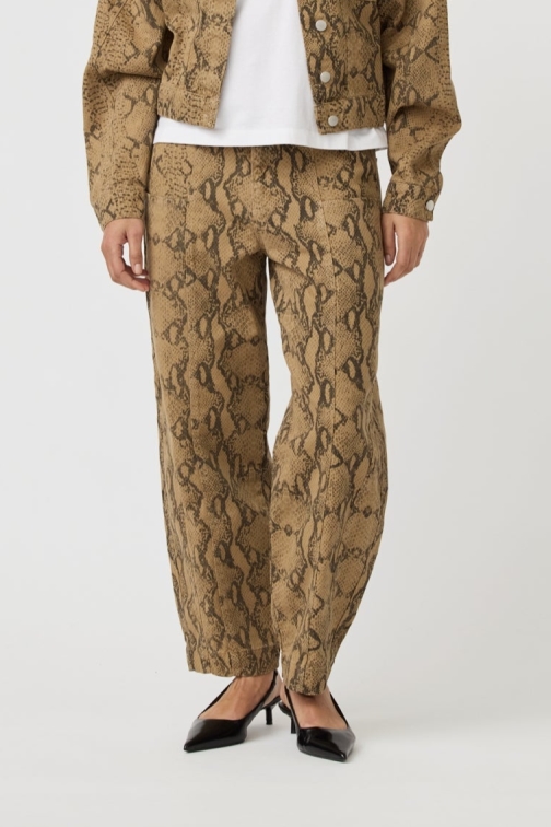 Alchemist Damen vegan Hose Abbi In Khaki Mit Print