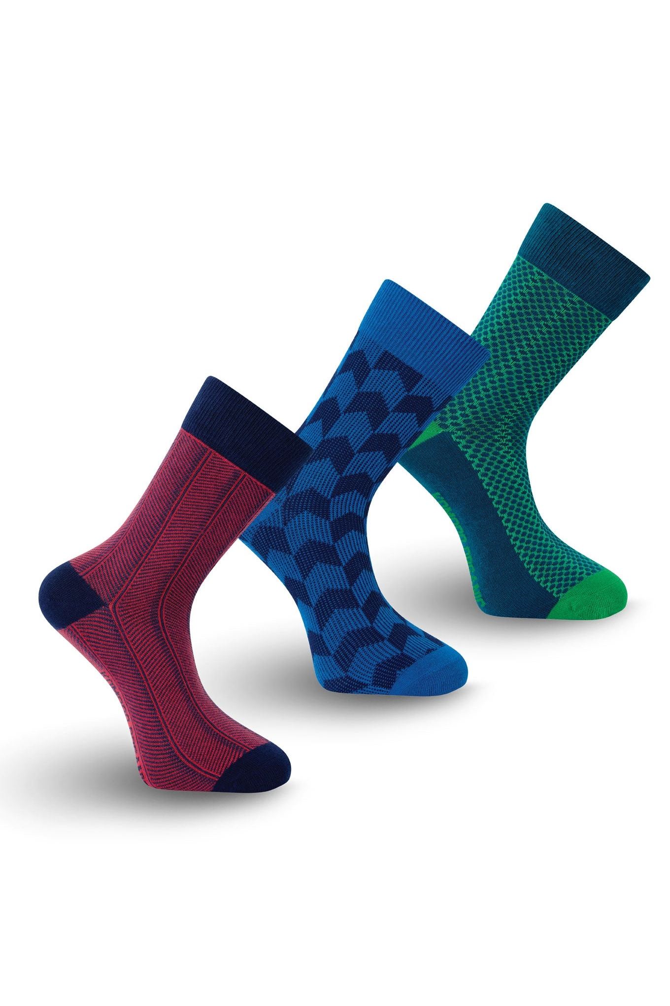 KOMODO womens vegan Socks Multipack 3x Funk Gift Box Navy Blue Green